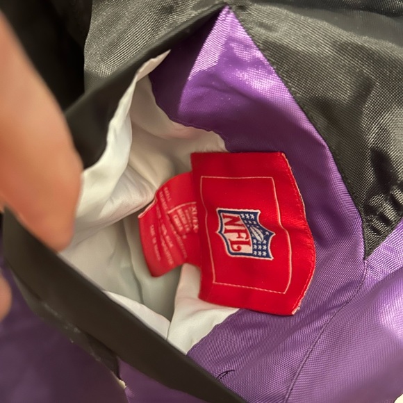 Vintage Reversible 90s Minnesota Vikings Jacket Nylon Fleece NFL Embroidered - Picture 15 of 16